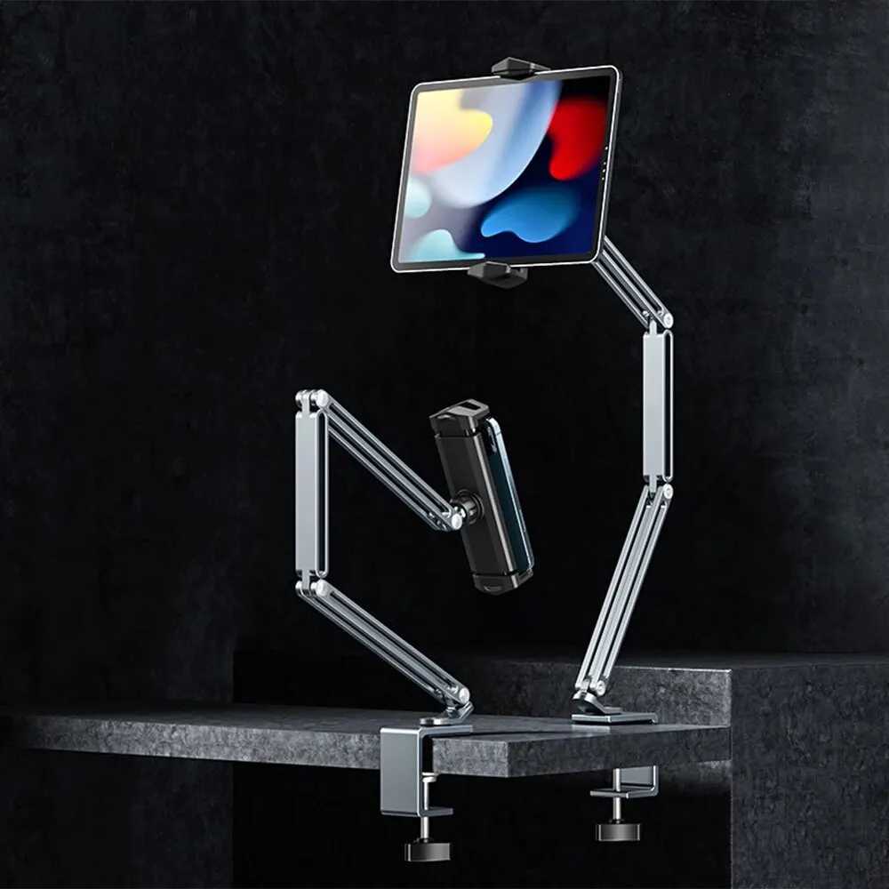 Desk Bed Tablet Stand Adjustable for 4-129 Inches Mobile Phones Tablets Aluminum Mount port for iPad Pro Mini Xiai Tab C251208-image-1087683689
