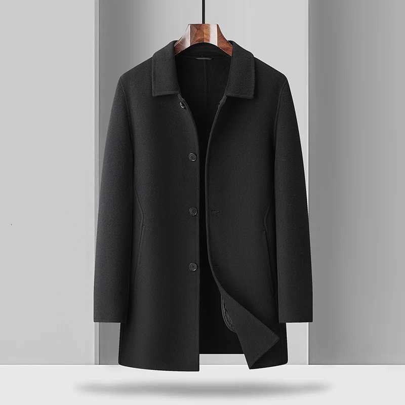 High-quality and fashionable autumn and winter new mid-length woolen overcoat for men double-sided woolen overcoat for men M251208