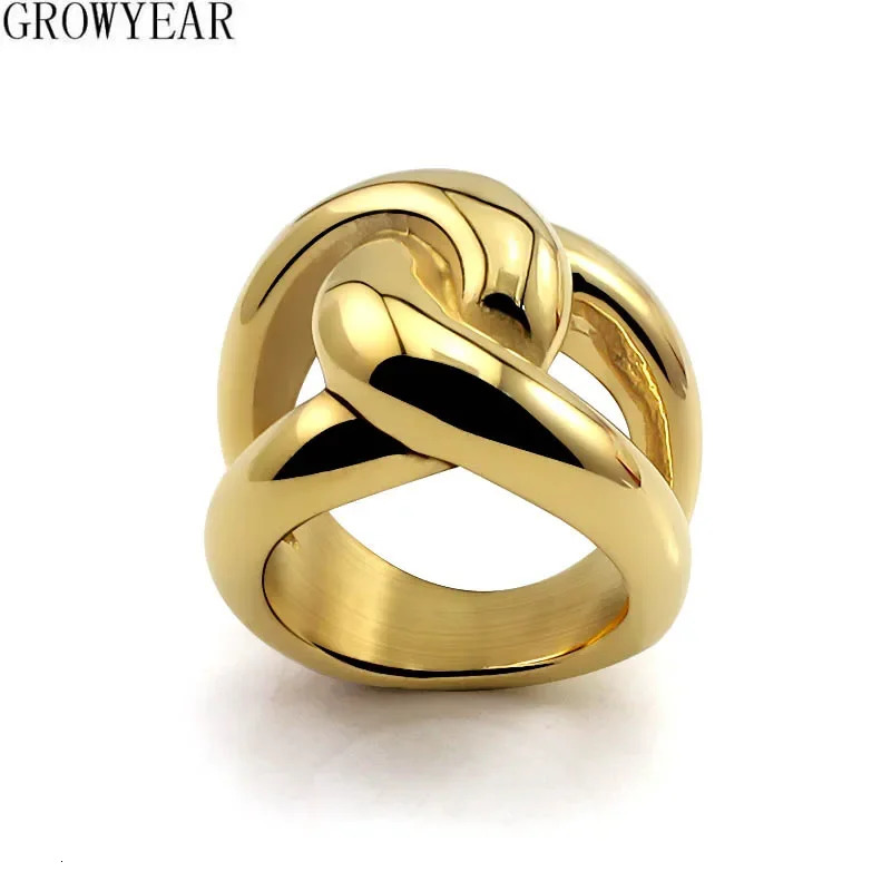 Gold Color 316L Stainless Steel Domed Cross Rings Big Wide Irregular Finger Rings for Women Men Jewelry Punk Rings 251202