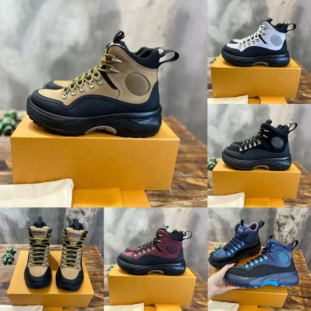 Man Daily Outfit Platform Lace-Up mesh leather high top Martin boots high-quality outdoors ski hike Boots casual shoe designer mens Shoe luxury Disc