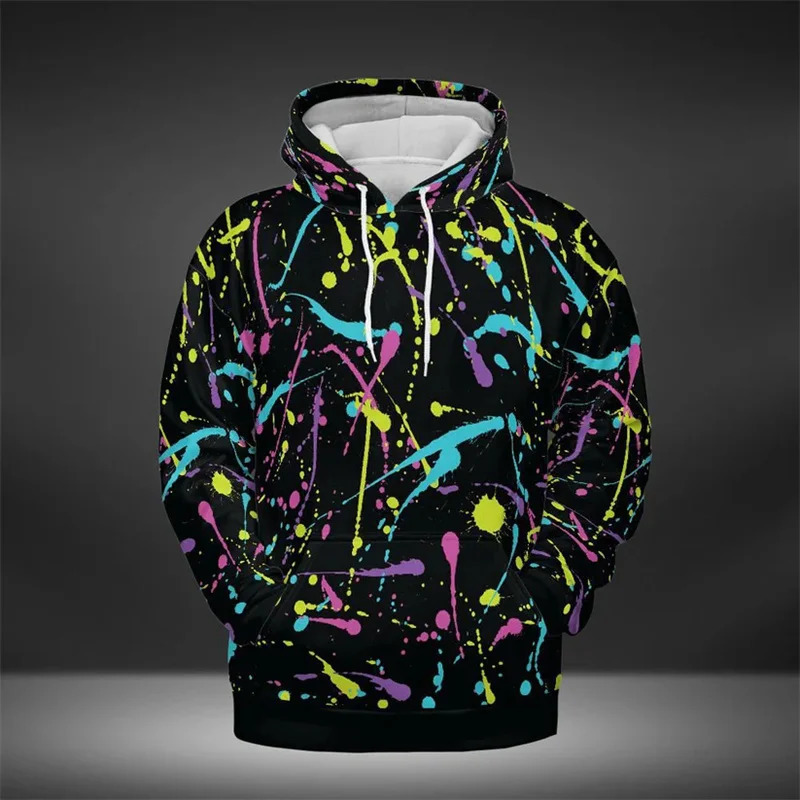 Hip Hop Graffiti Street 3D Print Hoodie For Men Personality Gradient Hooded Coat Geometric Patterns 80s Retro Hoodies 2025 251201