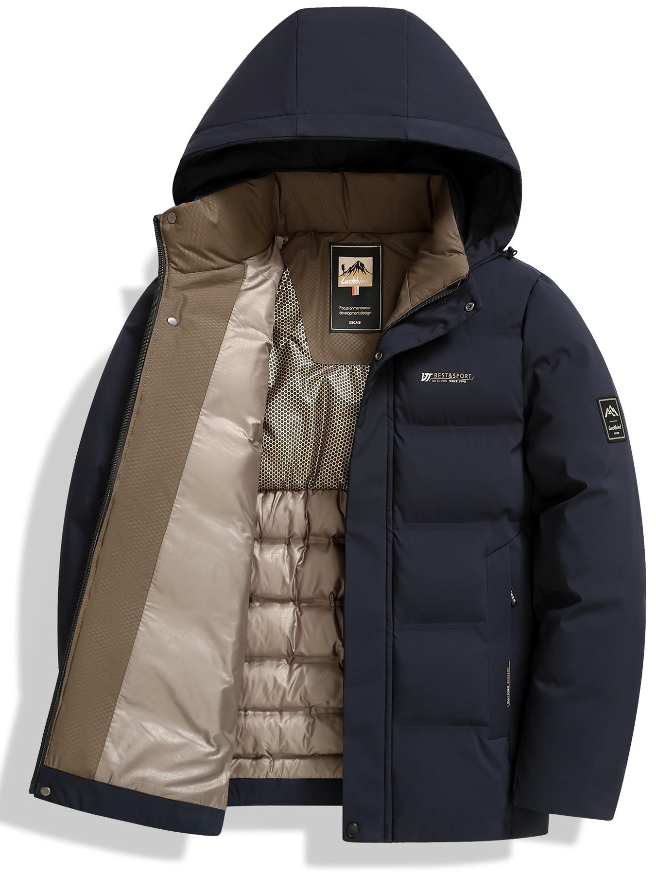 Mens thick and warm cotton jacket for autumn and winter business and casual mens cotton jacket top clothes 251204