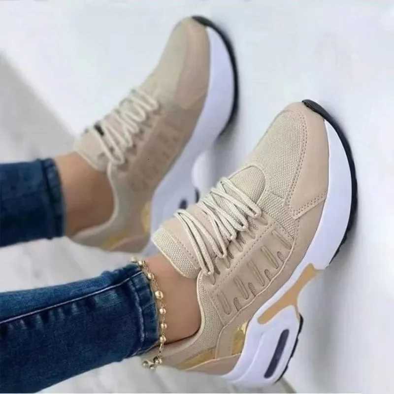 Sneakers 2024 New Fi Wedge Platform Plus Size Casual Sports Shoes Women Lace-up Mesh Breathable Womens Vulcanized ShoesXJ251208