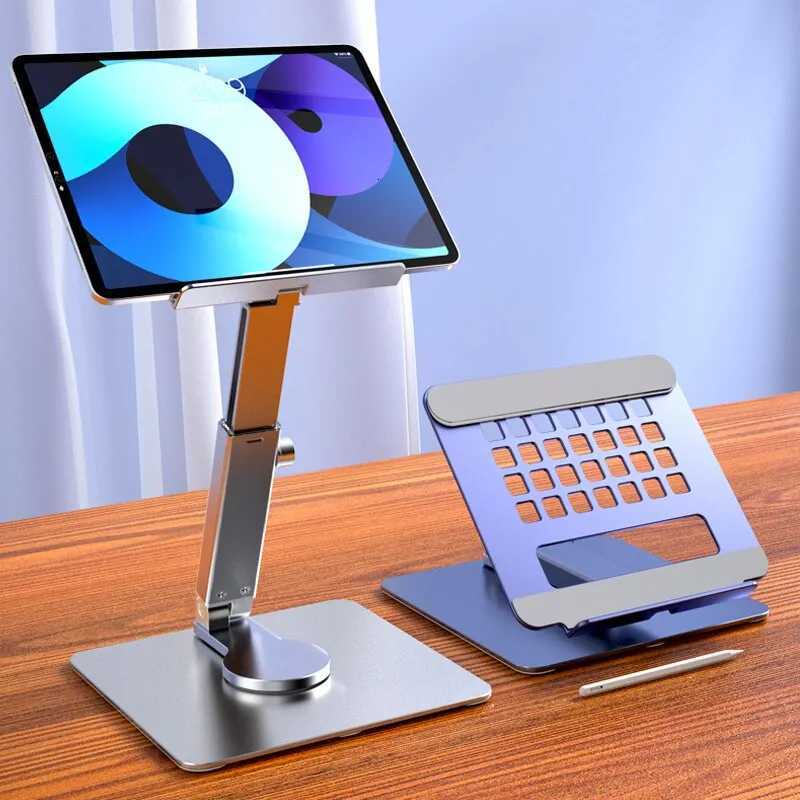 Aluminum Tablet Stand 360Rotating Folding Adjustable Desk Holder Mount Riser for iPad Pro Air 4 Mini 129 4-14 Inch Xiai Tab C251208-image-1087683713