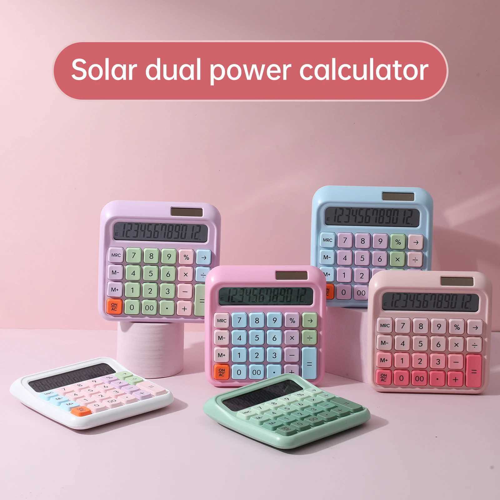 Desktop Calcator 12 Digit Large and LCD Display Big Button Calcators Solar Power and Battery Operated Suitable for Off H251208-image-1087661530