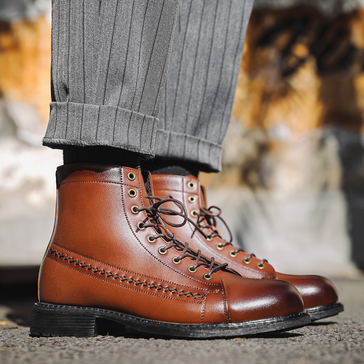 Designer shoes 2025 Hot British Style Brushed Outdoor Casual Work Boots Retro Fashion Martin Boots for Men black brown