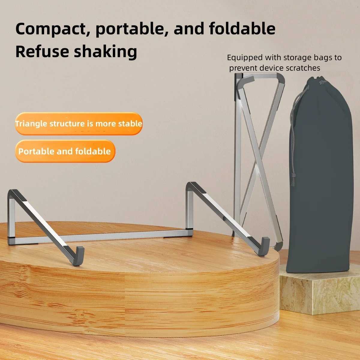 Laptop Stand For book Folding Adjustable Aluminum Cputer Pc Tablet Stand Notebook Tablelaptop Holder Heat Dissipation C251208-image-1087683240