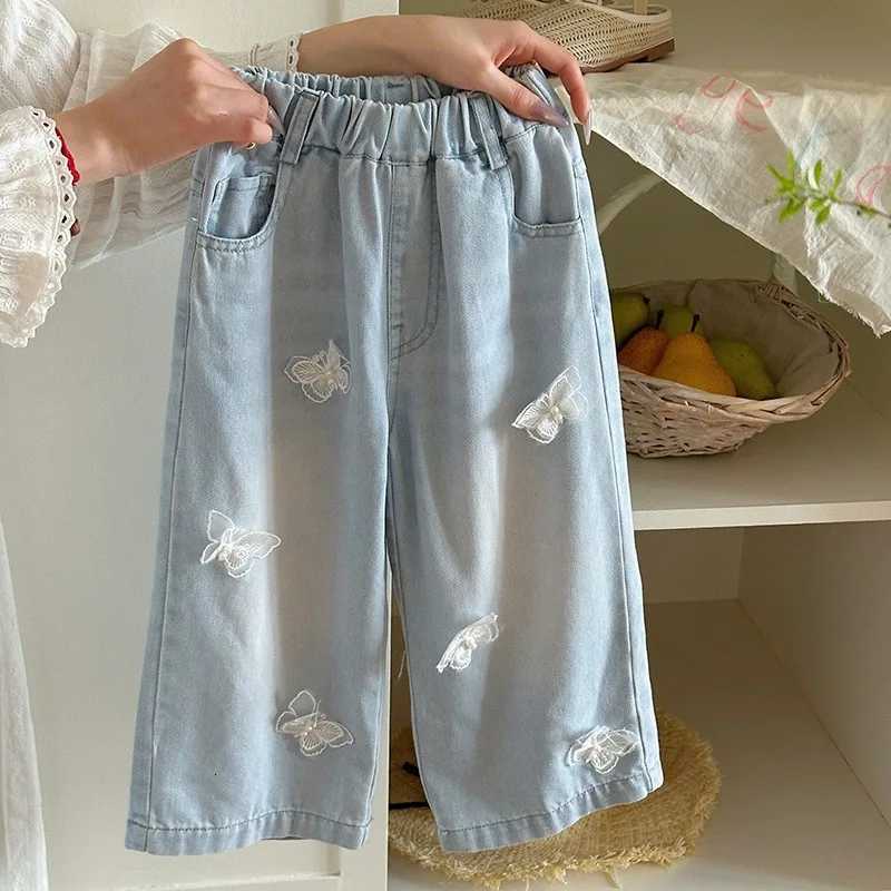 2025 Baby Girls 3D Butterfly Denim Long Pants Spring Autumn Summer Casual Pant Trousers Fashion Kids Children Clothes 2 4 5 6 7YT251208