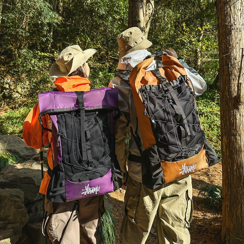 Outdoor Bags Nylon Waterproof Backpack Outdoor Leisure Hiking Travel Camping Large Capacity Men's and Women's Backpack