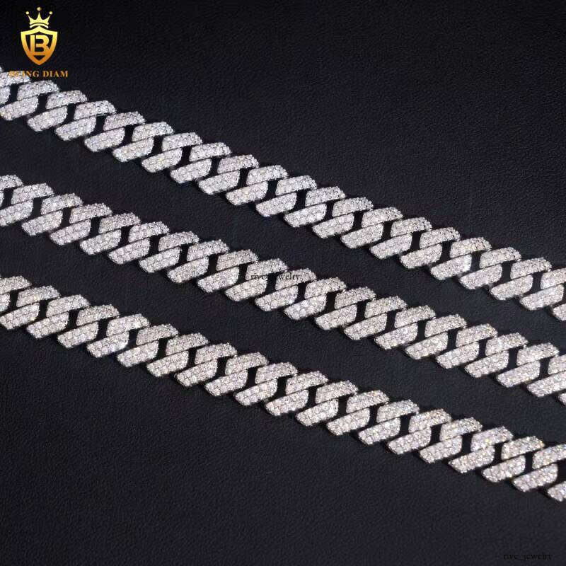 Hot Sale VVS Moissanite Iced Out Jewelry 925 Silver Cuban Link Chain Necklace Bracelet Men Pass VVS Moissanite Tester Hip Hop with GRA