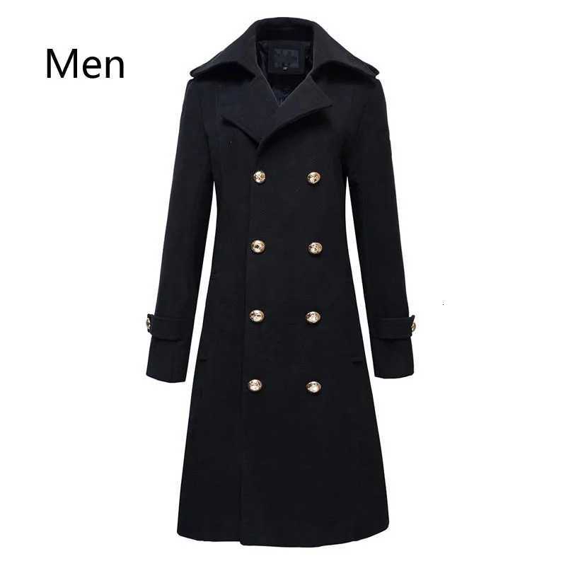 Winter Mens Military Double Breasted Wool Blend Long Jackets For Man Female Cotton Padded Warm Long Coats Male Windbreakers M251208