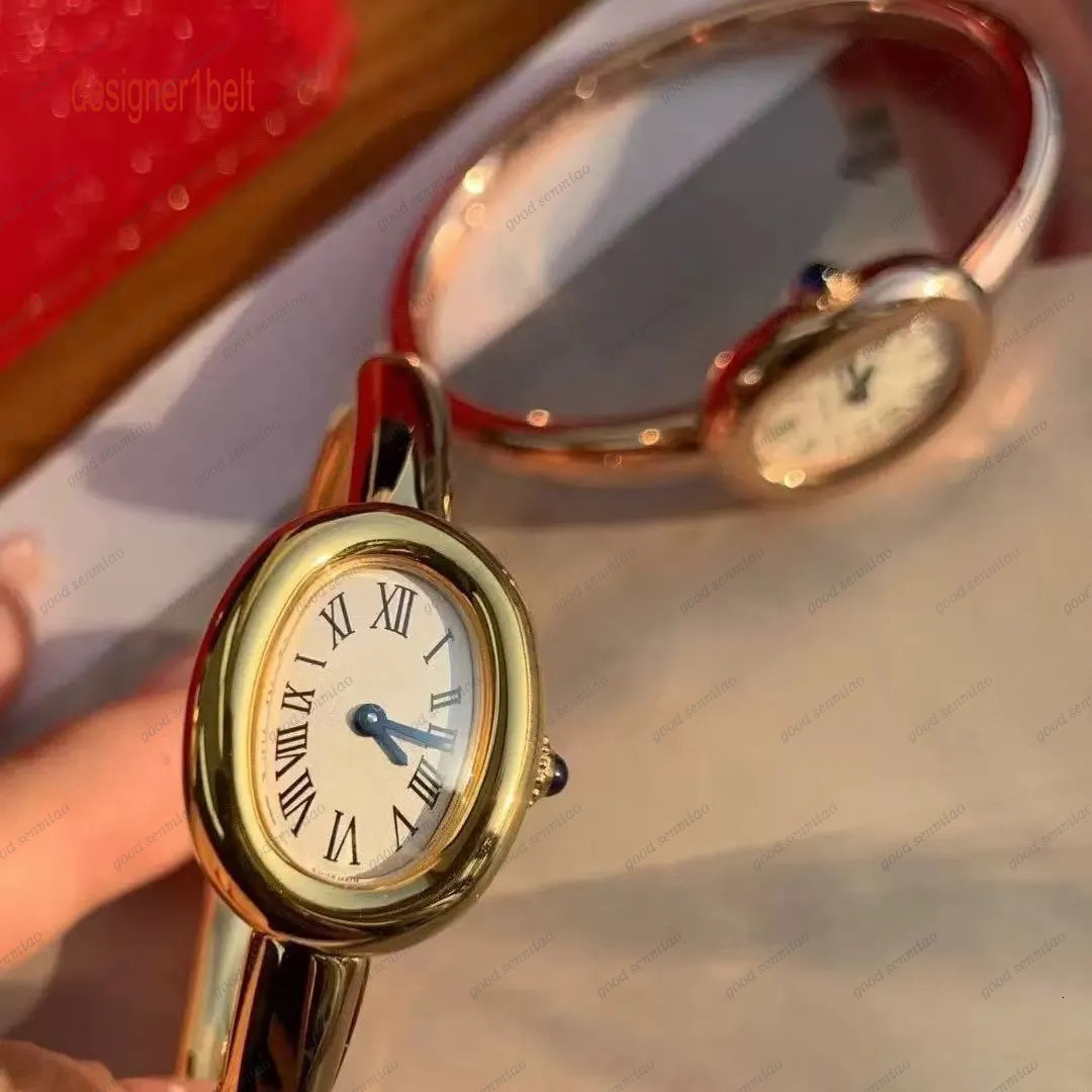 Unique Bathtub Vintage Silver Designer Womens Gold Plated Oval Watches High Quality Classic WomenWrist Watch Wedding Montre De Luxe C77 Bagnoire Itg