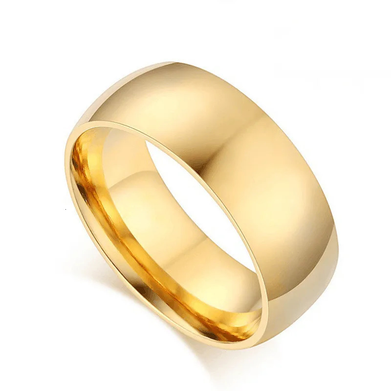 Simple Stainless Steel Rings for Men and Women Black Gold Silver Color US Sizes 5-13 Mens Simple Band Rings 251202