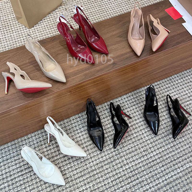 Heels designer women red bottom high heels sandals black pumps stiletto genuine leather pumps wedding shoes 8cm 10cm sexy party sandal with box 34-4