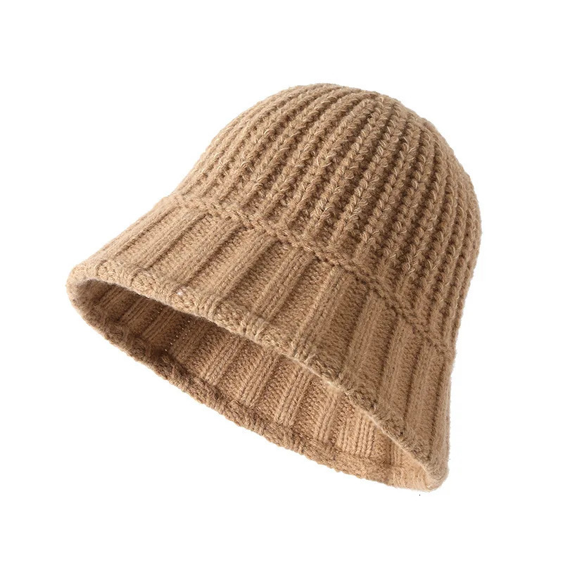 Knitted Bucket Hat Women Winter Autumn Wide brimmed Fisherman Cap Outdoor Casual Solid Color Striped Vintage 251205