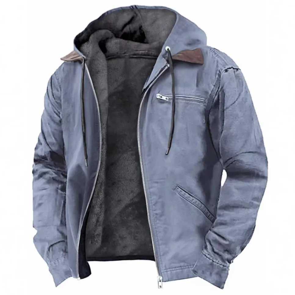 2025 Mens Jacket New Fashion Casual Hooded Zipper Coat Retro Streetwear Lightweight Versatile Outerwear Spring Autumn Jackets W251209