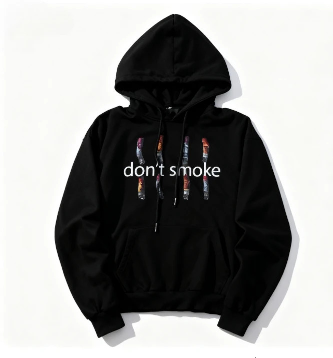 Men Women Fashion Vintage Classic Hip Hop Streetwear Y2K Gray Sports Hoodie Retro Smoke Print Sweater Clothing Loose Jacket 251205