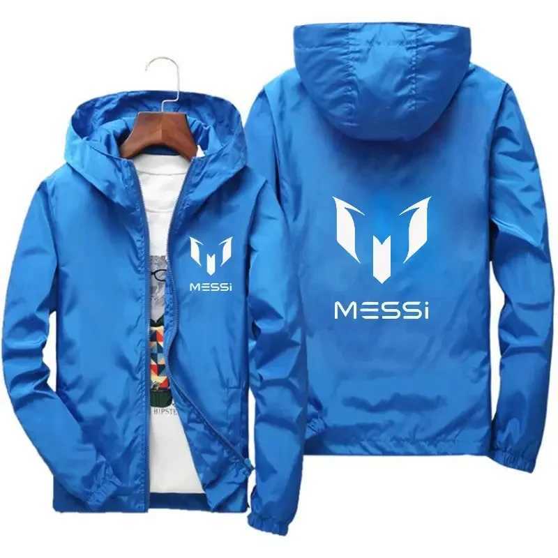 2024 Spring/Summer Mens Hooded Zipper Messi Printed Sliding Cover Sports Decoration Body Outdoor Sports Windproof Jacket W251209