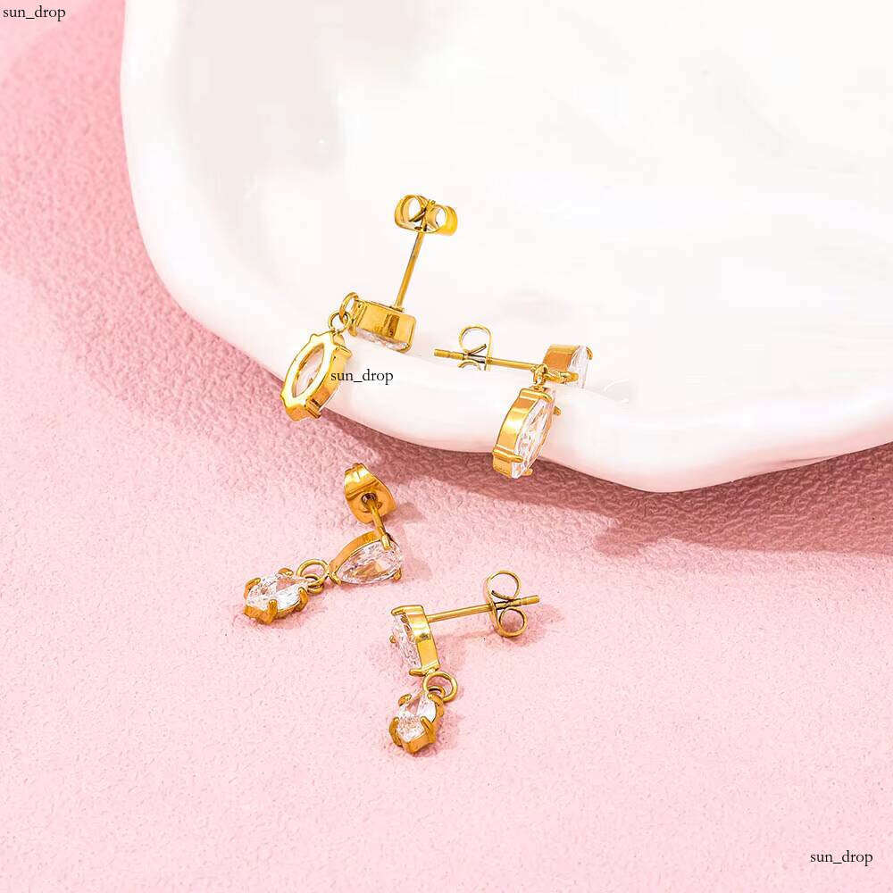 New Vintage 18k Gold Plated Sterling Silver Water Drop VVS Moissanite Pendant Chain Tassel Earrings for Women Exquisite Jewelry