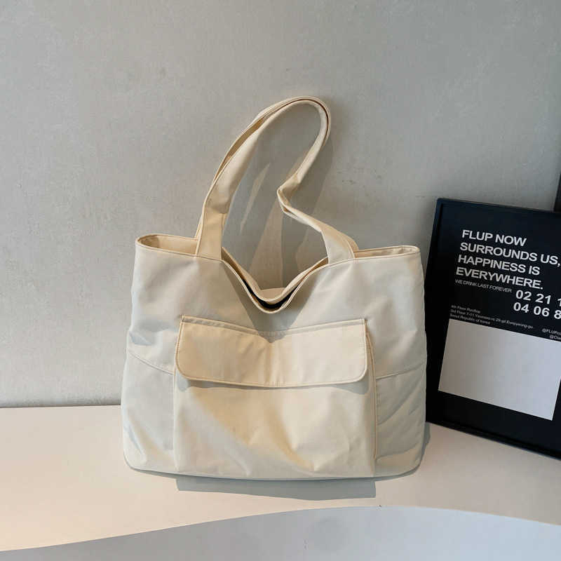 New Korean Style Large Capacity Commuter Tote Bag High-end Casual Travel Bag Versatile Simple Shoulder Handbag