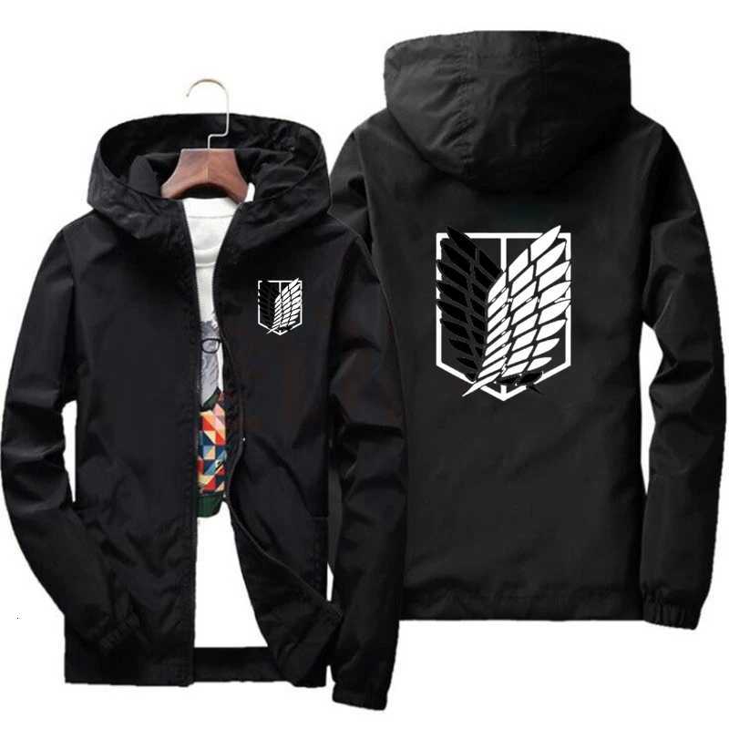 Attack on Titan New Outdoor Travel Mens Hooded Jacket Spring Fall Zipper Lightweight Comfortable Camping Hiking W251209