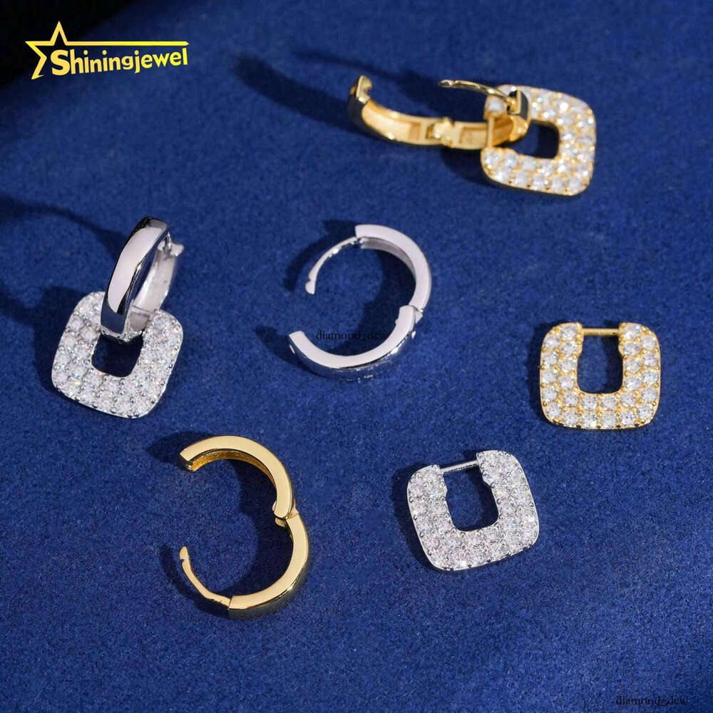 Pass Tester Hip-Hop Jewelry 925 Silver Women's Diaspore VVS Moissanite Ice Out Earrings Drop