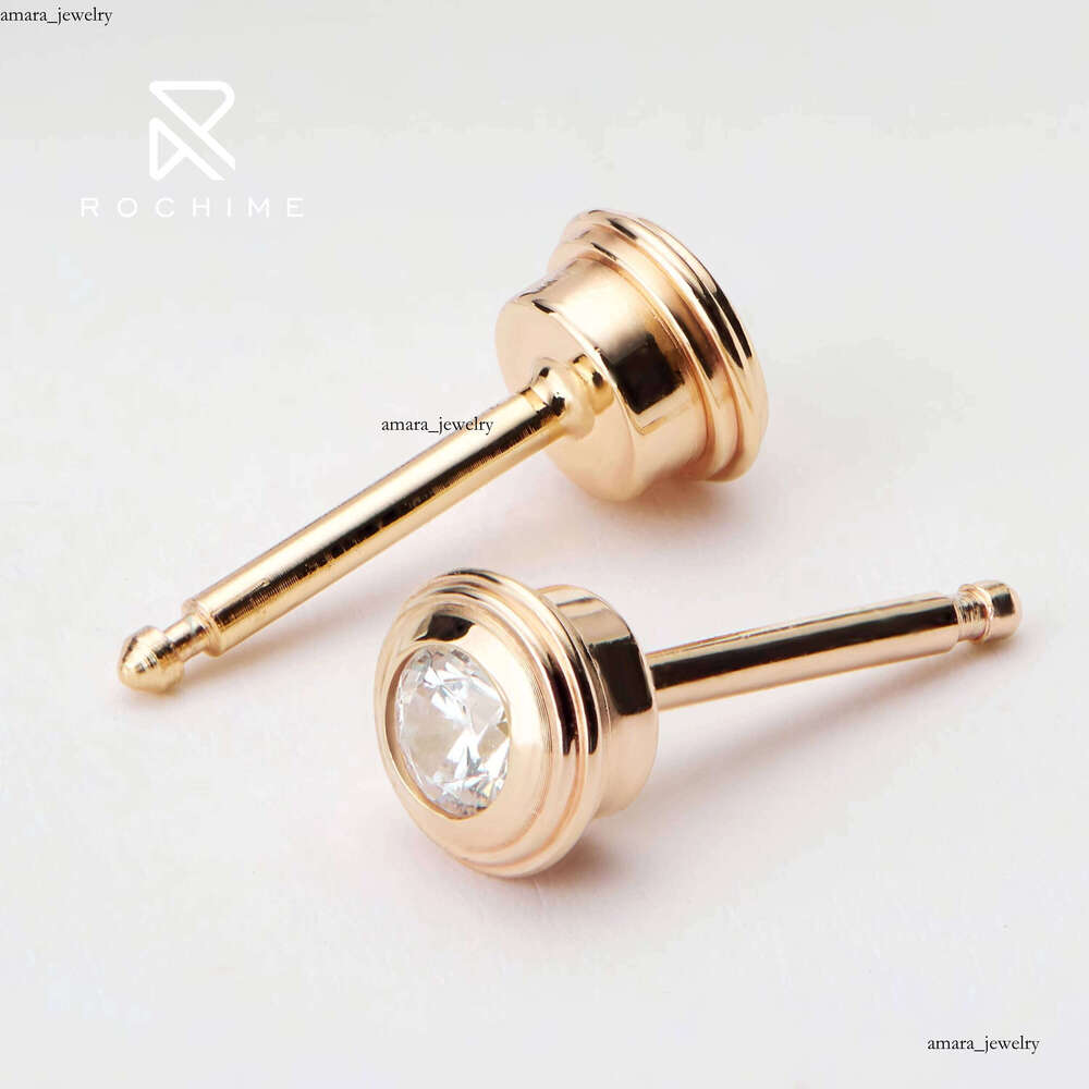 Rochi Mini Single VVS Moissanite Stud Earrings 925 Sterling Silver Rhodium Plated 5A VVS Moissanite Women's Jewelry