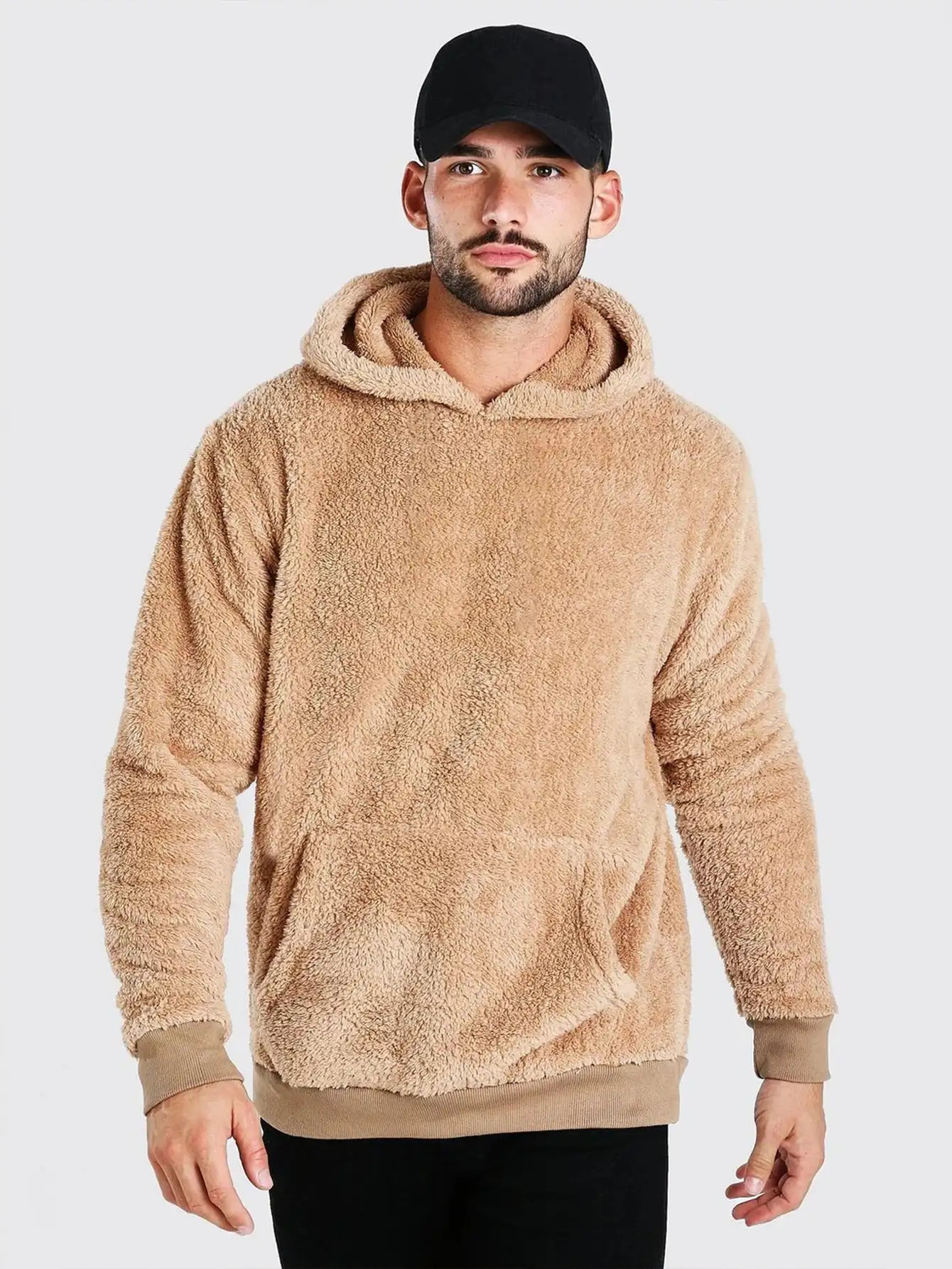 Warm Fluffy Hoodies Winter Double-sided Velvet Homewear Hooded Sweater Mens Lamb Wool Winter Jumper Pullover Casual Sweatshirts 251205