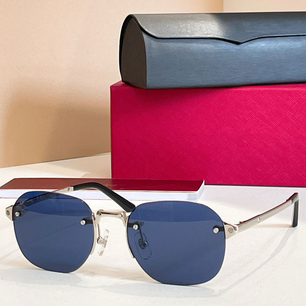 Mens santos de sunglasses luxury womens designer sunglasses round shape and blue lenses multi functional outdoor travel eyeglasses high quality with