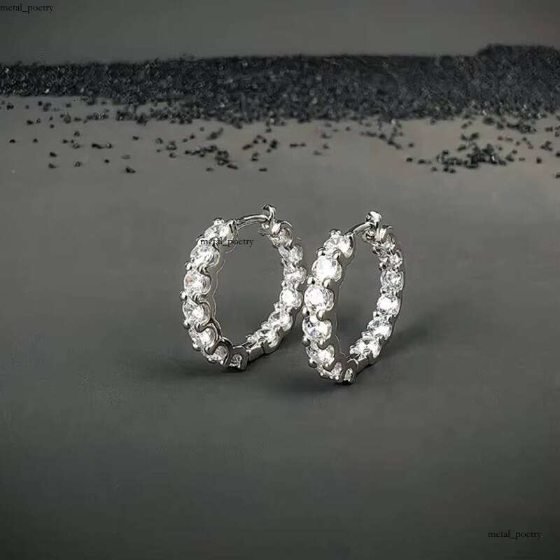 2023 Classic VVS Moissanite Huggie Hoop Earrings 925 Sterling Silver Elegant Unique Sparkling Romantic Women's Boutique Jewelry