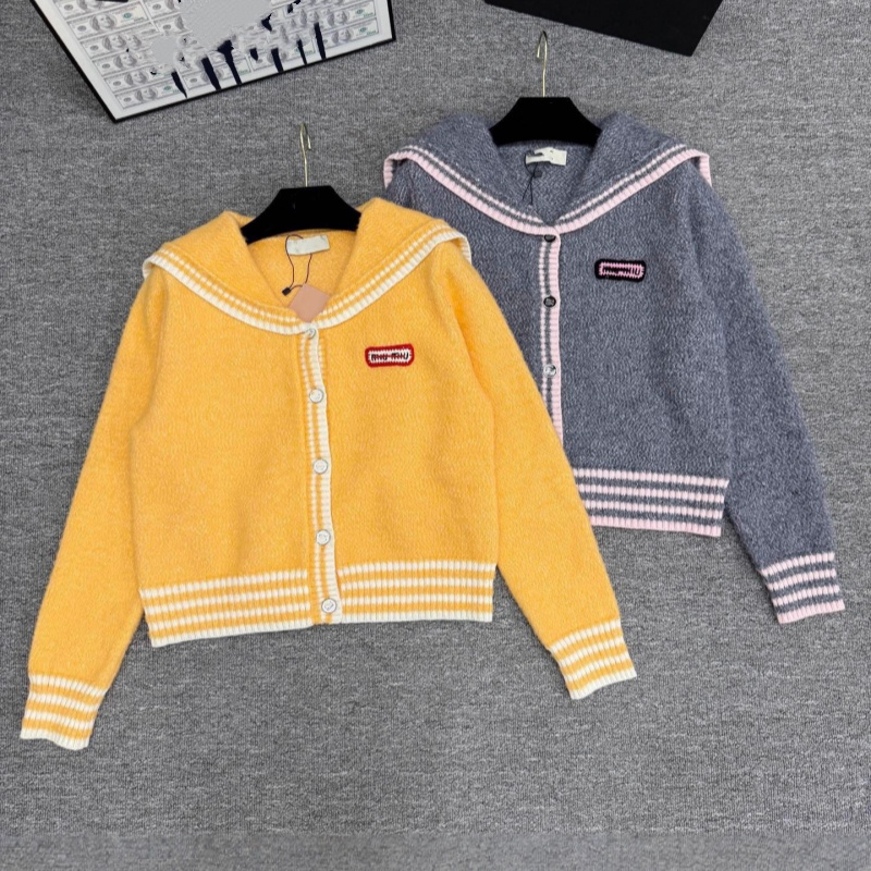 Sweaters women's Designer sweaters for woman luxurious knitted sweaters top fashionable color-matching letter navy collar junior-style cardigan