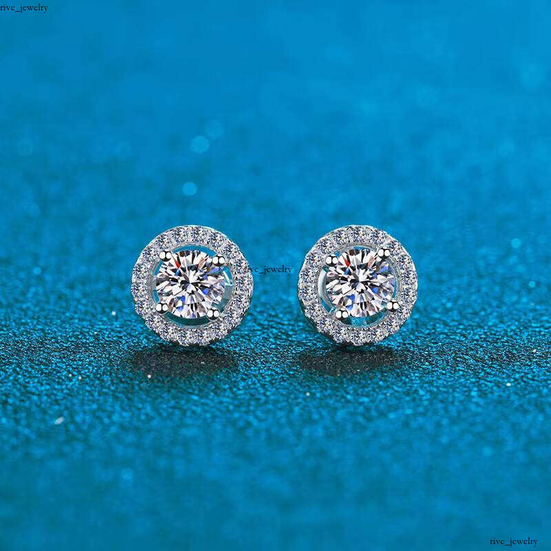 VVS Moissanite S925 Silver Moonstone Classic Luxurious Fashion Accessories Earrings