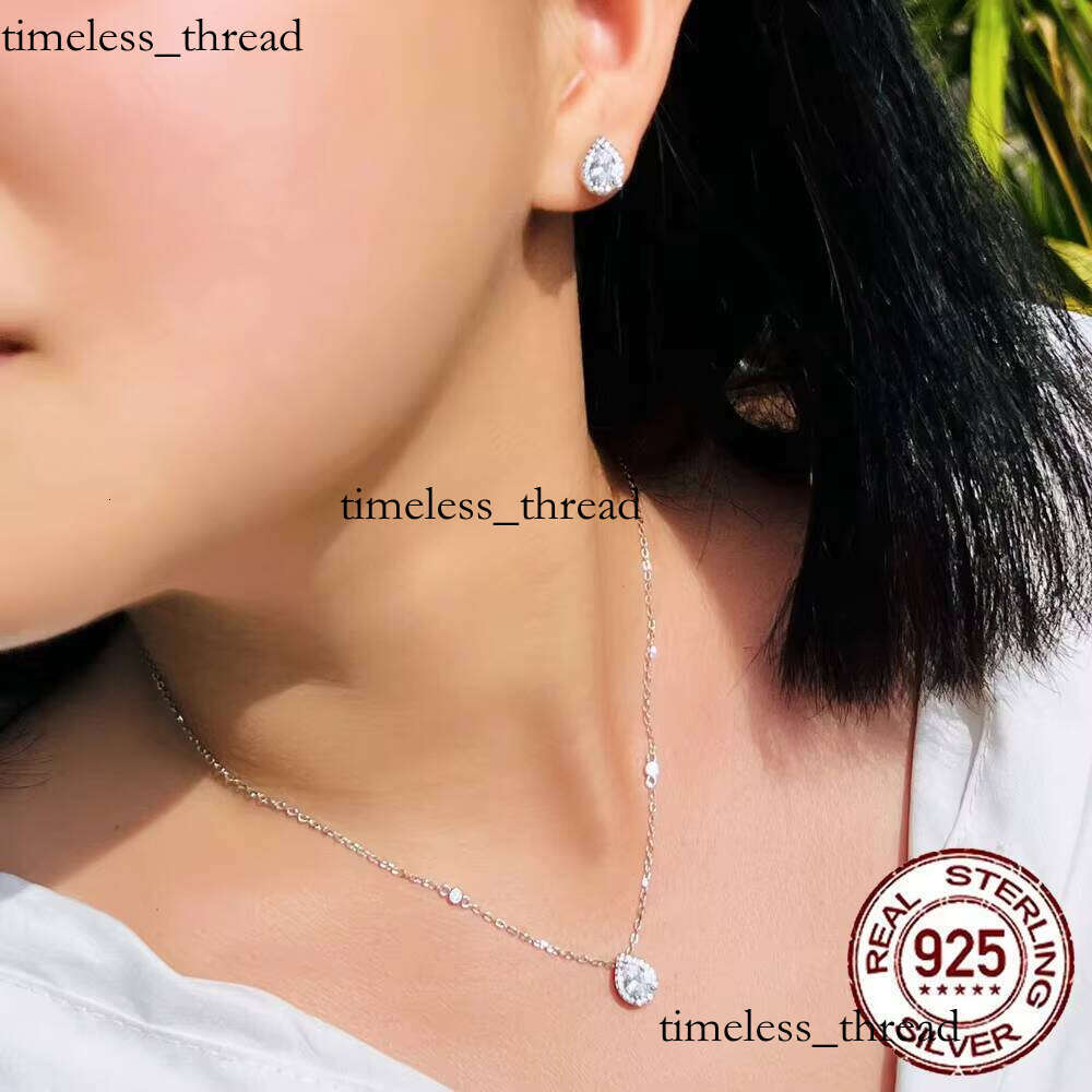 Hot Sale Luxury Bridal Pear Cut 5A VVS Moissanite Genuine 925 Sterling Silver Jewelry Set Women's Gift