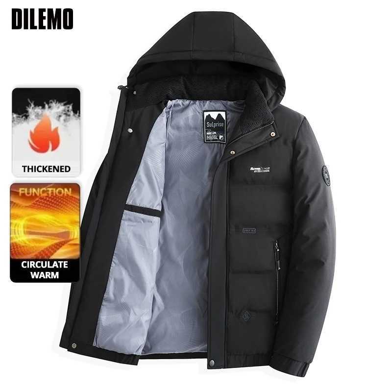 Giacca Parka trapuntata autunno inverno da uomo con fodera ispessita Cappotto giacca a vento con colletto in piedi con cappuccio per il calore di me