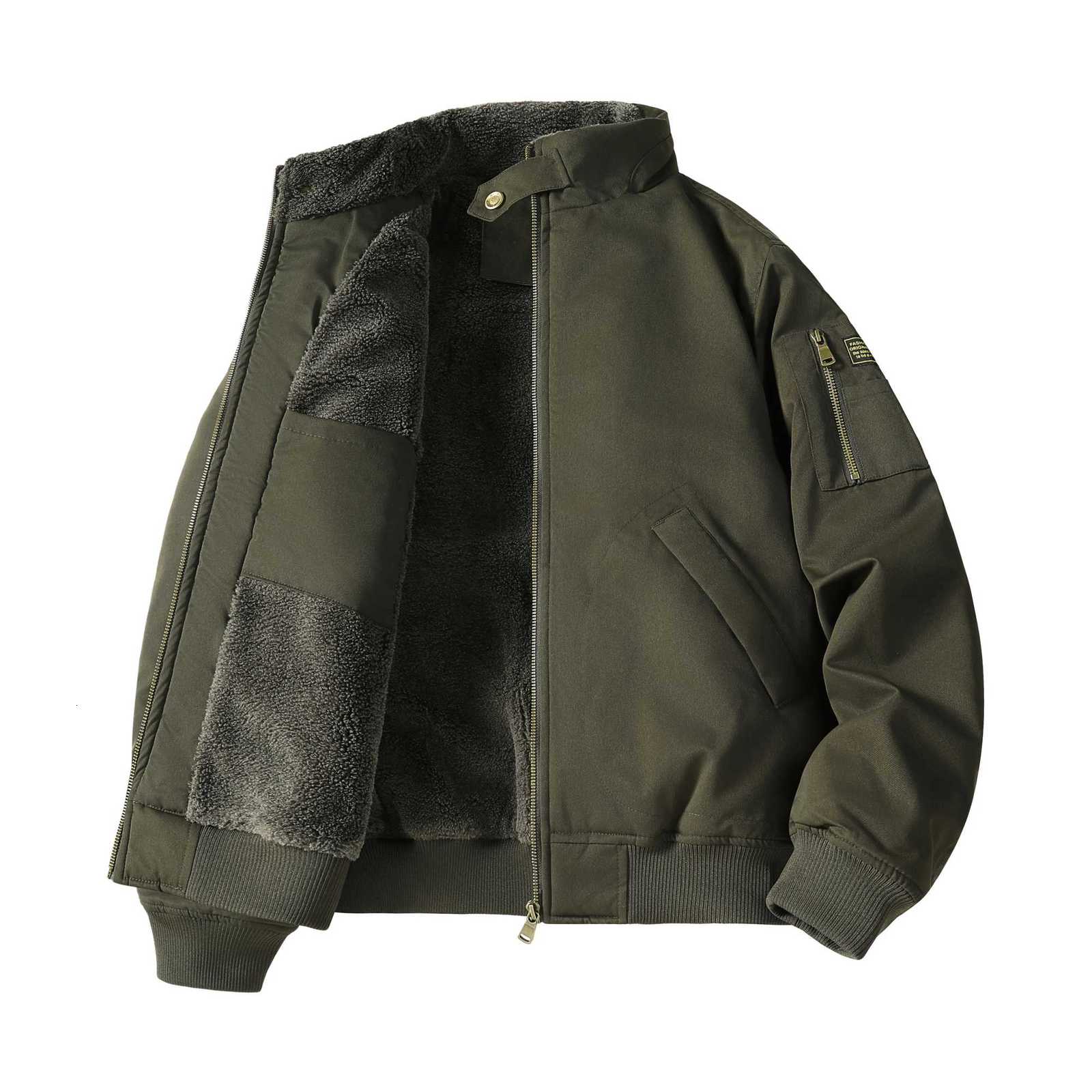 Mens New Autumn Winter Cotton Jacket Versatile Casual Stylish Windproof Warm Stand Collar Outerwear W251209