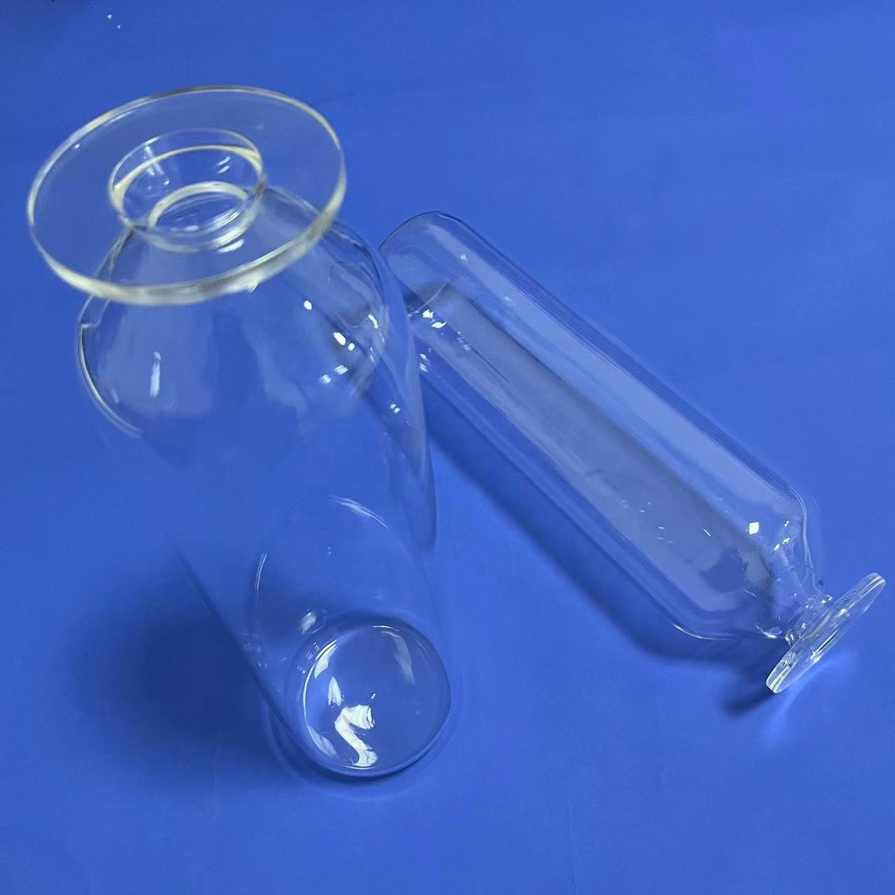 Customized Transparent Fused Silica Round Bottom Clear Silica Glass Quartz Glass Flange Tube-image-1087707445