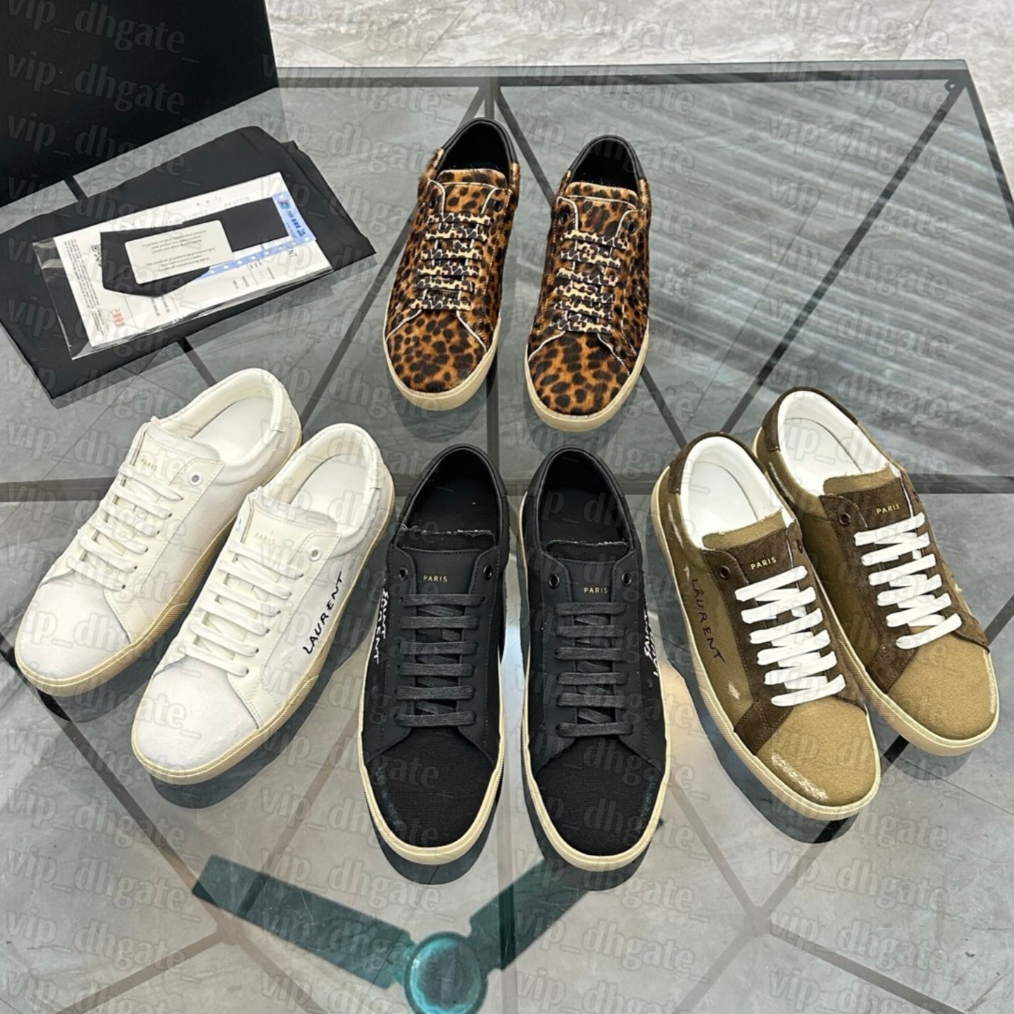Top quality Leopard print Casual sneaker Womens Man Designer Leather shoe Luxury trainer youth sport outdoor Walk shoe Low top Flat tennis track ath