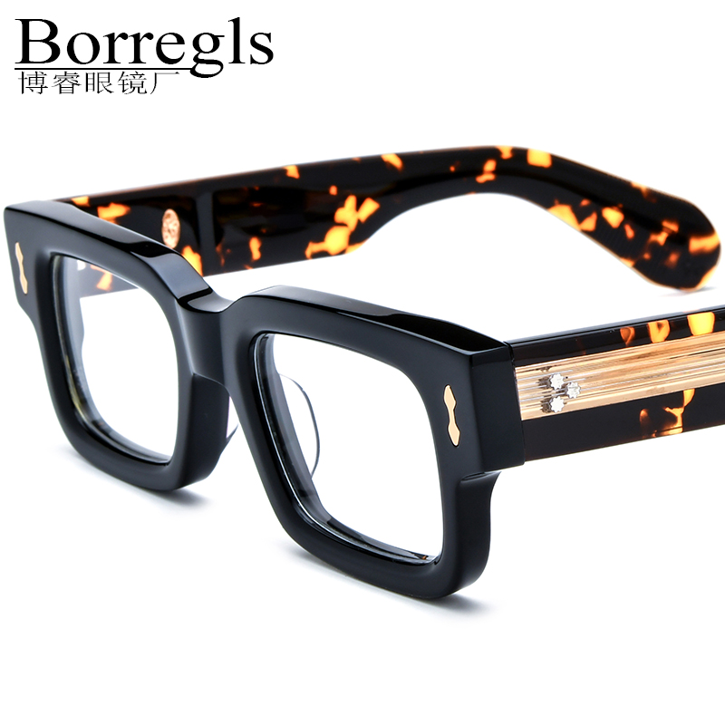 Borregls Acetate Glasses Women 2025 New Brand Design Square Eyeglasses Frame Men High Quality Spectacle Optical Eyewear ASCARII