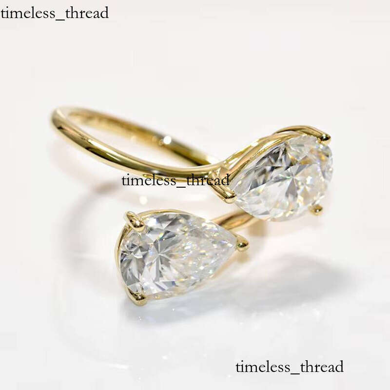 VVS Moissanite Customized Fine Jewelry 9K 10K 14K 18K Wedding Engagement Gold Stone Ring