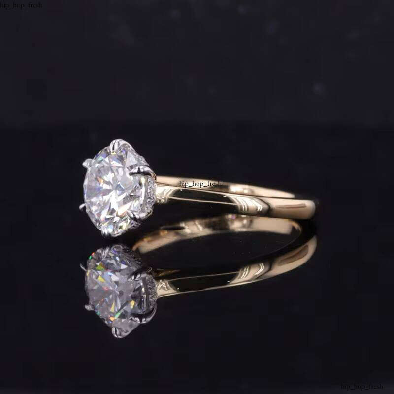 High-quality boutique jewelry 14k two-tone gold 1ct and 2ct D VS1 lab-grown VVS Moissanite engagement ring