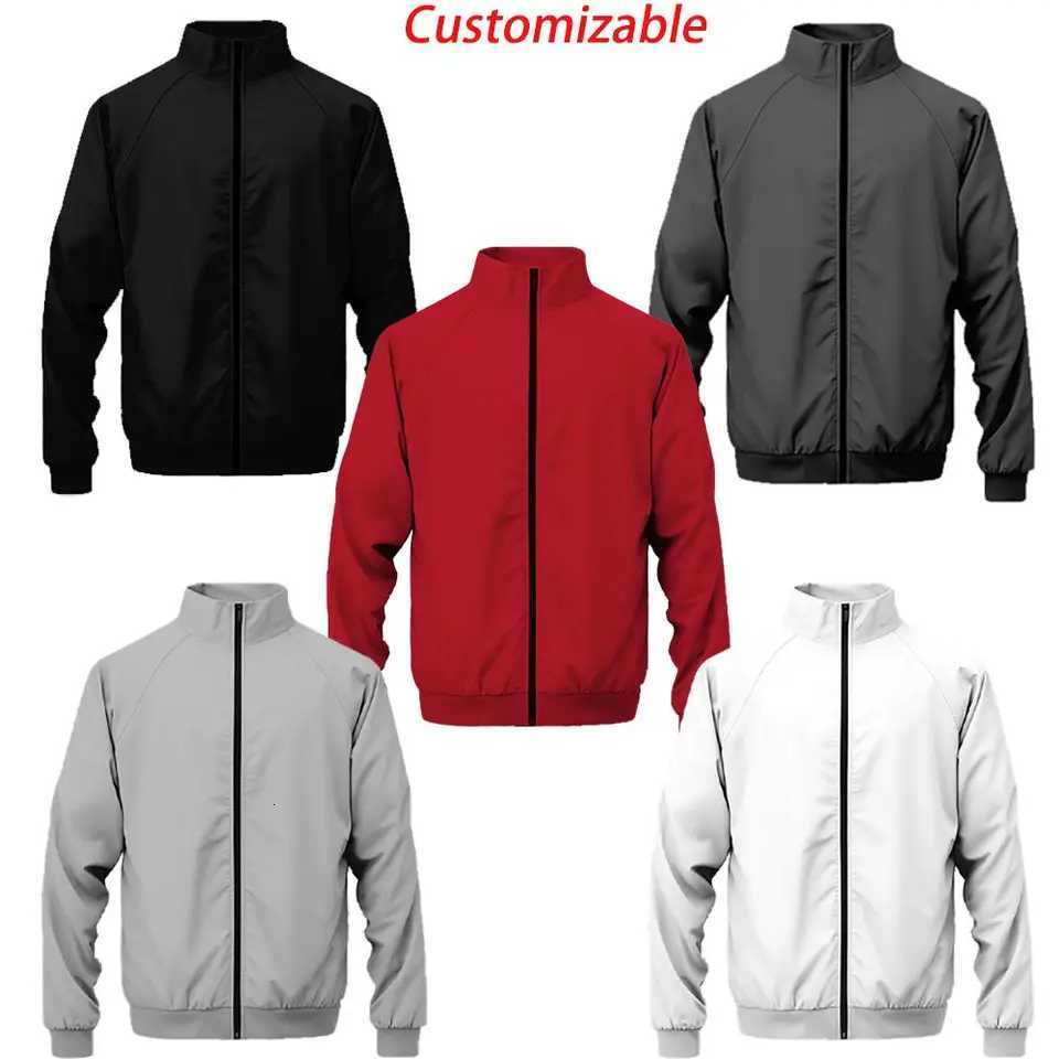 Custom Jacket Autumn Winter Solid Color Fashion Casual Loose Zipper Stand Collar Top Mens Outdoor Large Size 4XL Clothing W251209