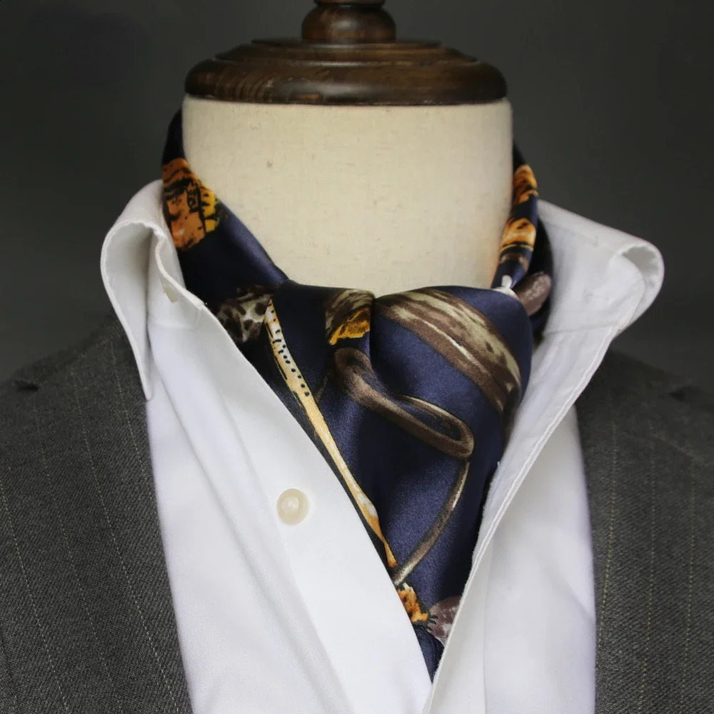 British Mens Silk Scarf Small Square Towel Satin Silk Scarf Mens Scarf Korean Style Spring Autumn Business Mens 251204