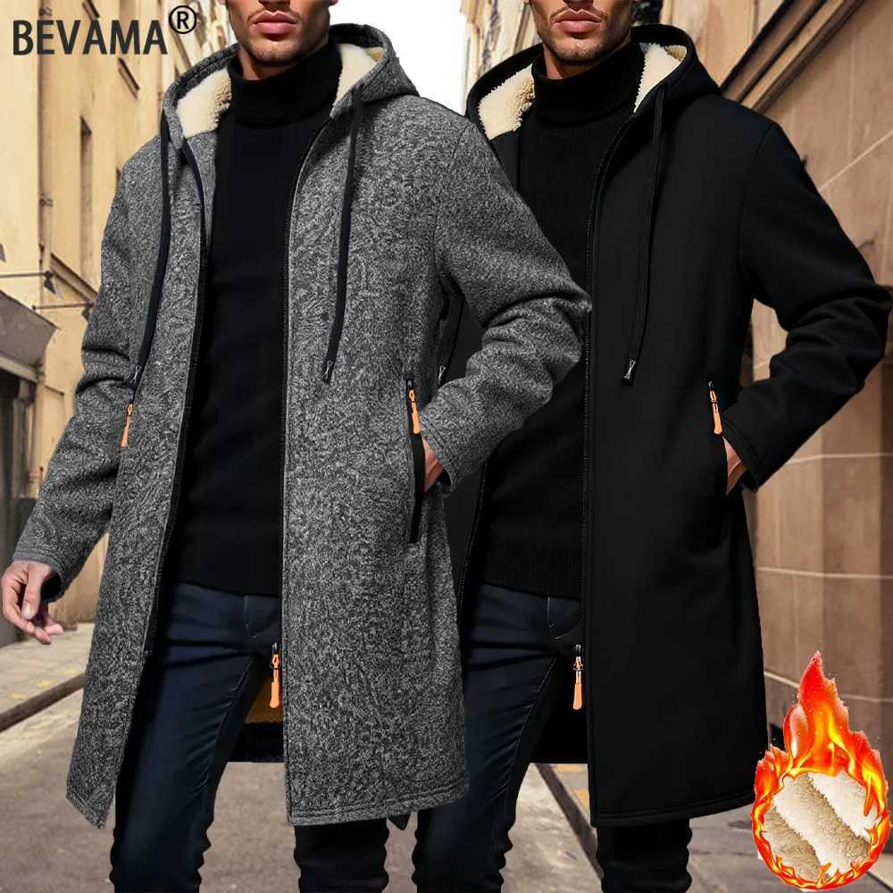 Winter Mens Thickened Hoodies Jacket Outdoor Warm Zipper Long Sleeve Sweatshirts Cardigan Streetwear Solid Color Tops Overcoat W251209