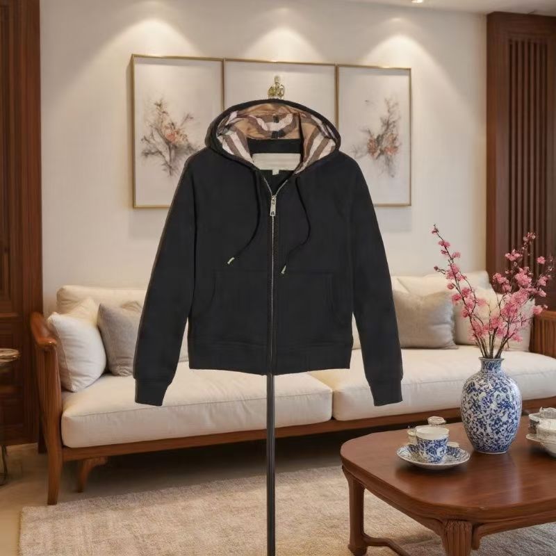 2025 Designer Zip Up Hoodie Check Hood Cotton Jacket Full Zipper Sweatshirt Men Women Pullover Hoodies Sweatsuit Hoody Hoodies Puff Black Gray Spide