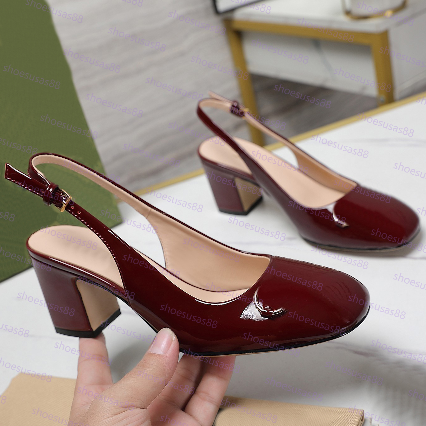Designer Horsebit slingback pump Women Classics Top Quality Luxury ballet flat with half Horsebit Shoes evening party pumps