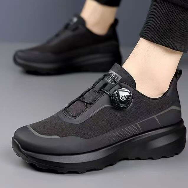 free shipping niche designers new rotating buckle mens casual black commuter shoes thick sole nonslip outdoor sports shoes for men