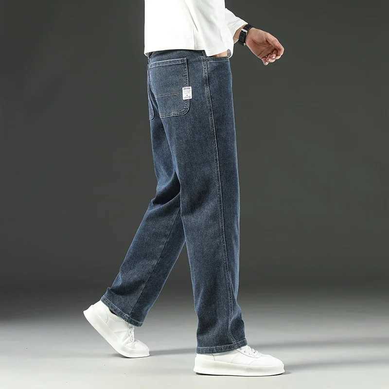 2025 New Style Y2 Spring and Autumn Loose Jeans Mens Baggy Straight Wide Leg Business Casual Pants Brand Mens Clothing M251209