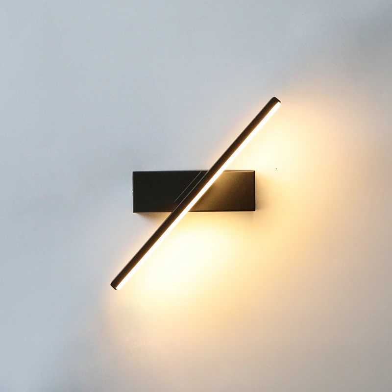 Applique murale de chevet de chambre à coucher 330 Angle de lumière réglable rotatif Lampe de mur LED intérieure Luminaire simple en aluminium AC