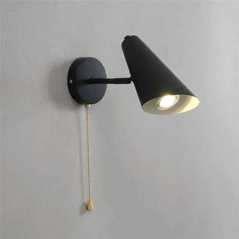 Lampes murales pivotantes réglables modernes chambre nordique lire lampe murale pliante ménage chevet tirer chaîne interrupteur décor à la maison
