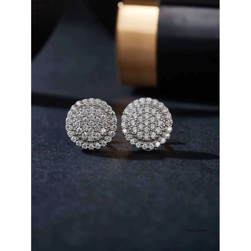Round Brilliant Flower Iced GRA 1.0mm VVS Moissanite 925 Silver Fine Jewelry Moissanite Women's Earrings